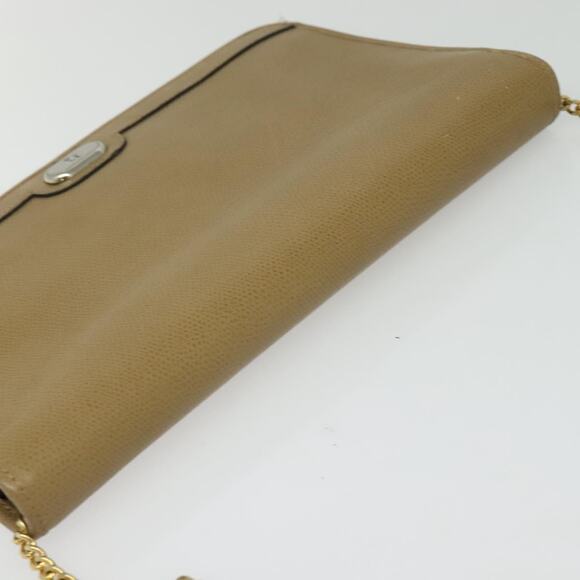 DIOR Chain Shoulder Bag Leather Beige Gold - Picture 6 of 12